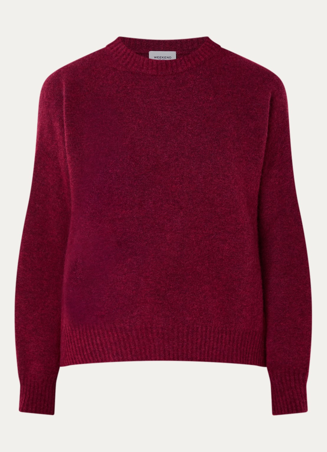 Max Mara Fijngebreide trui in alpaca wolblend - voorkant 3 bordeauxrood