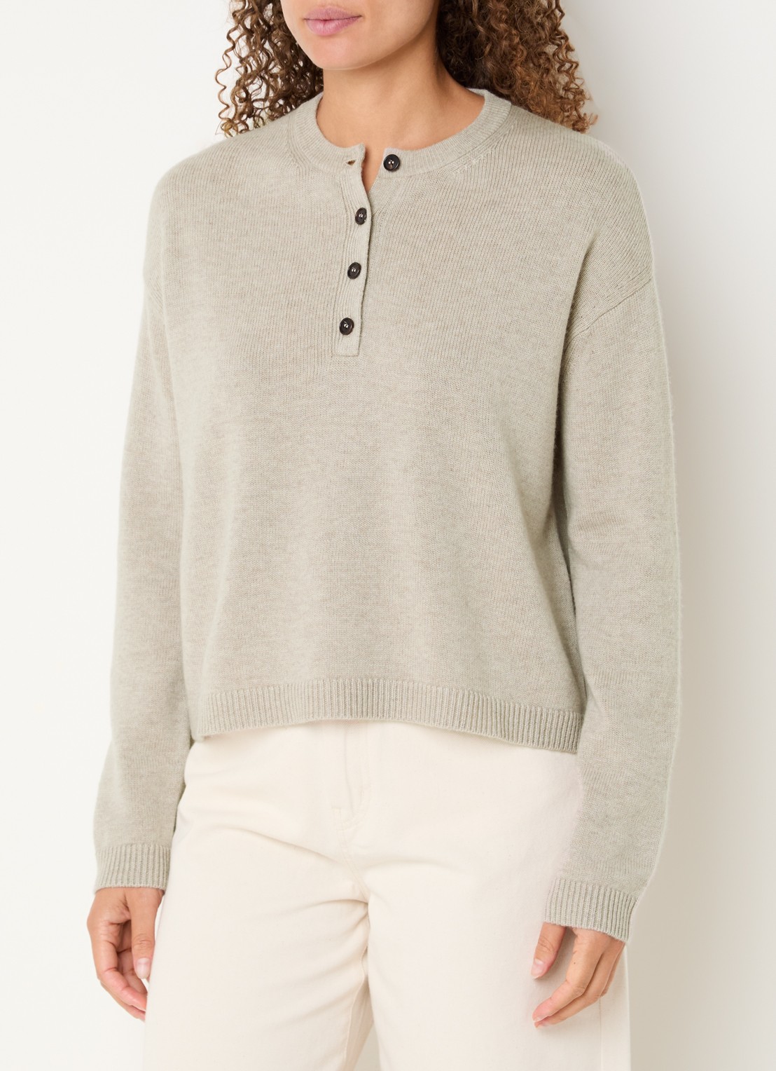 Max Mara Fijngebreide trui in kasjmierblend - detail 2 beige