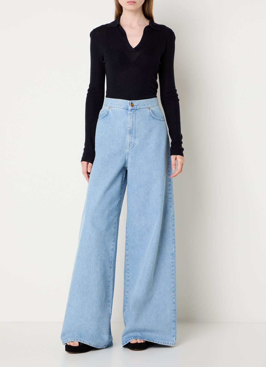 Max Mara Fijngebreide trui in kasjmierblend - voorkant 3 donkerblauw
