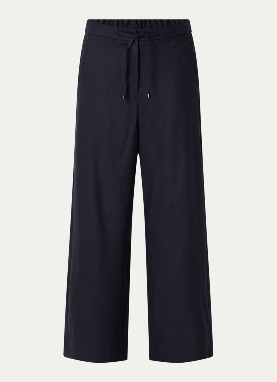 Max Mara Floria high waist wide fit broek van scheerwol - voorkant 3 donkerblauw