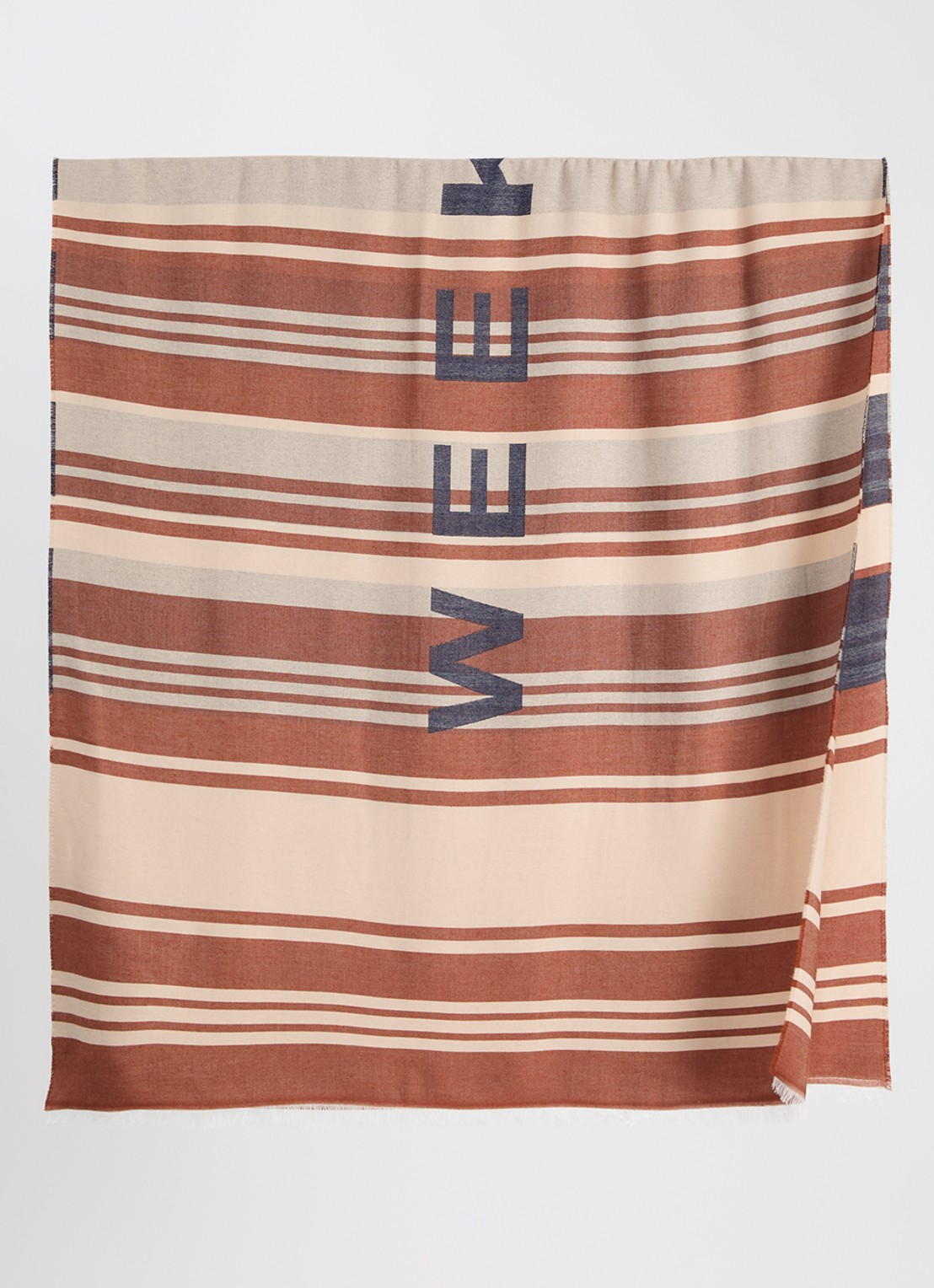 Max Mara Gallo sjaal met streepprint 184 x 82 cm - detail rood