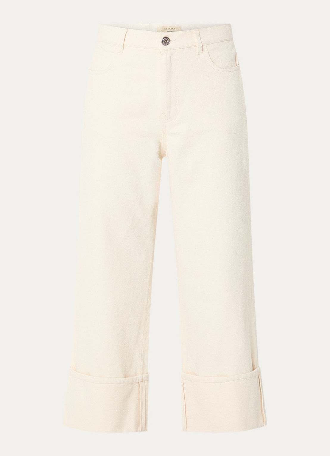 Max Mara Gesto high waist wide leg cropped jeans met gekleurde wassing - voorkant 3 gebroken wit