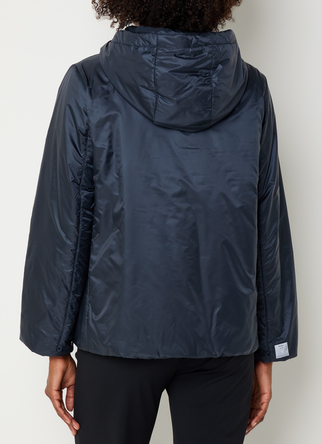 Max Mara Gewatteerde jack met steekzakken - achterkant 3 donkerblauw