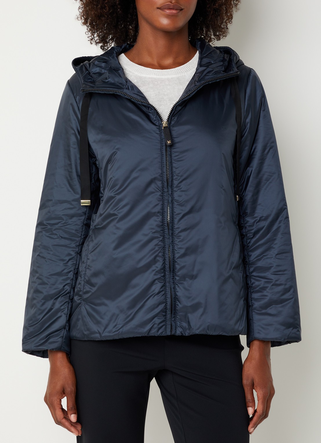 Max Mara Gewatteerde jack met steekzakken - detail 4 donkerblauw