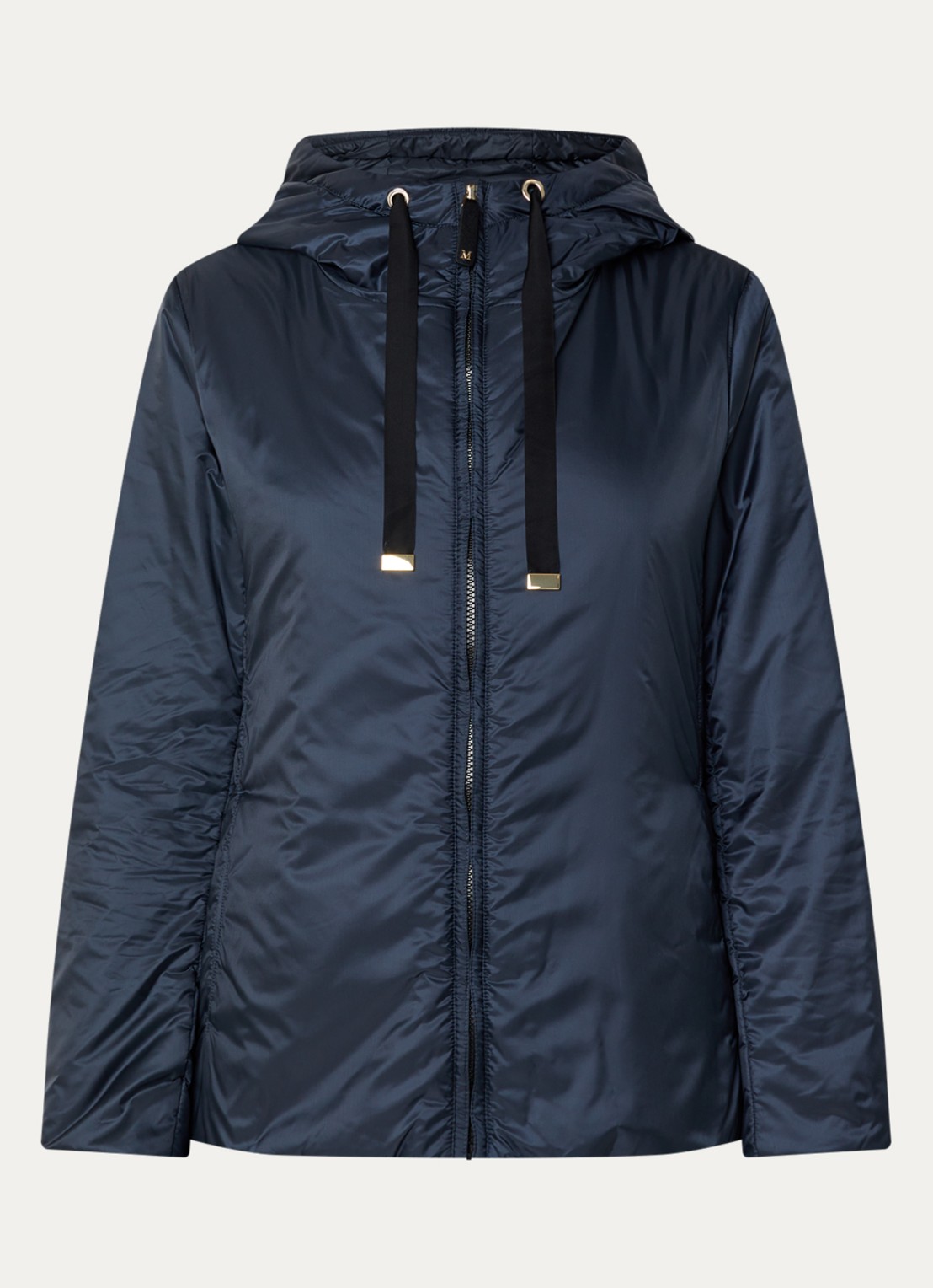 Max Mara Gewatteerde jack met steekzakken - voorkant donkerblauw