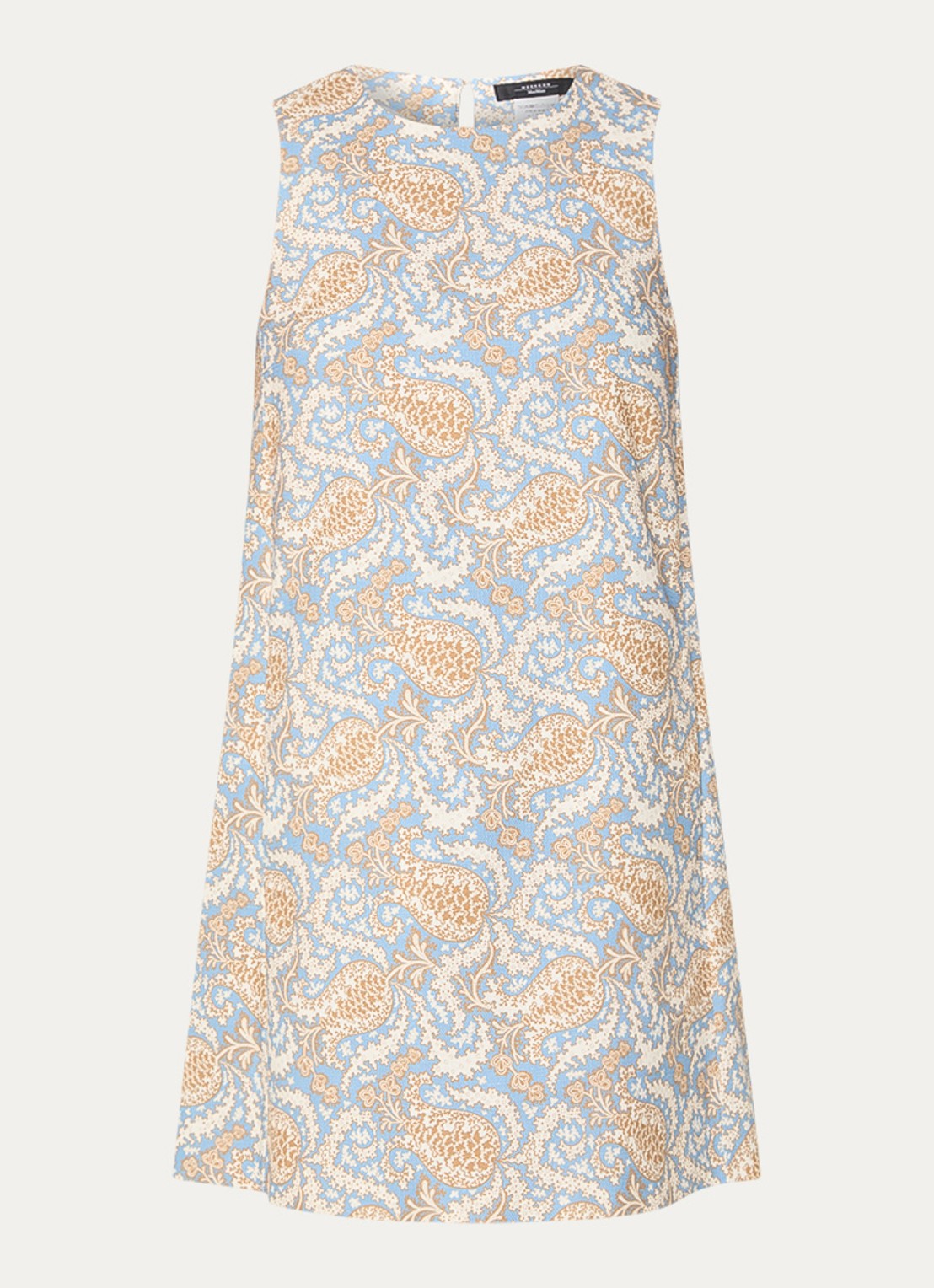 Max Mara Giallo mini jurk met print - voorkant 3 lichtblauw
