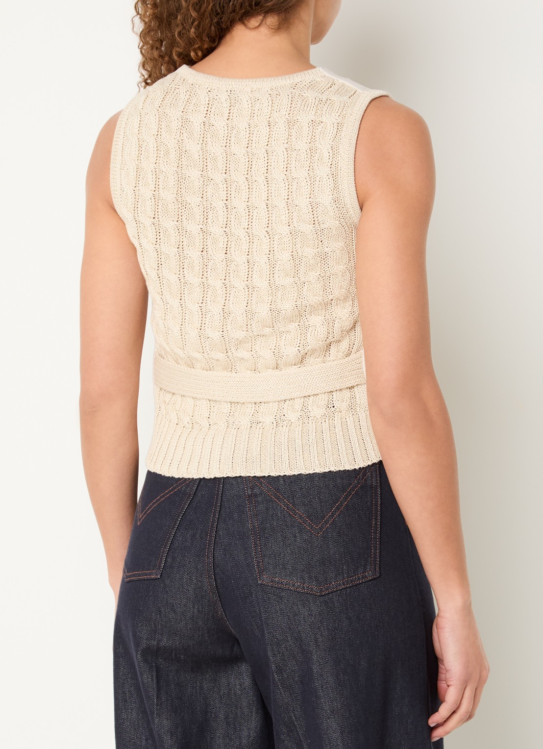 Max Mara Gilet van linnen - achterkant beige