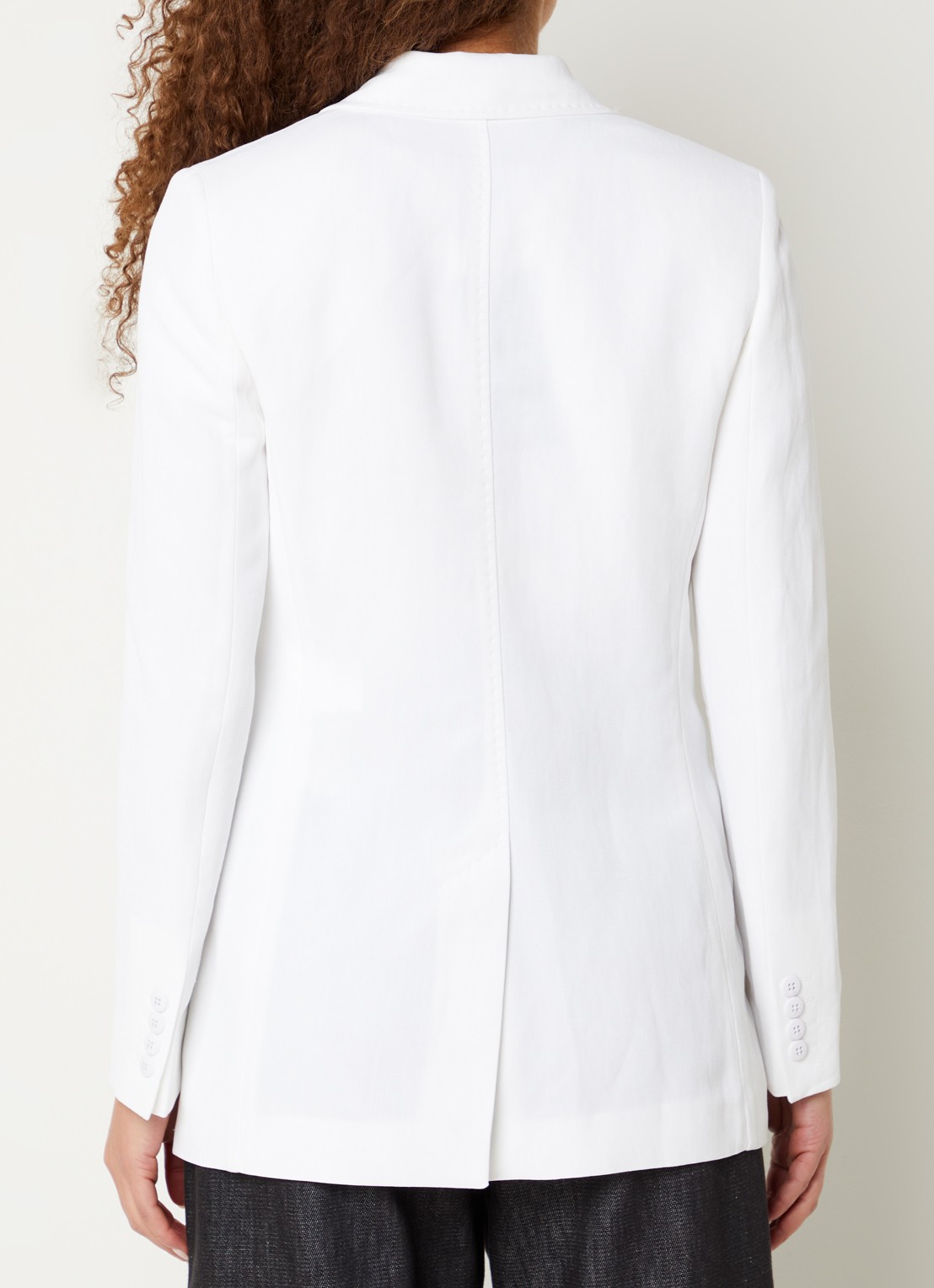 Max Mara Gitane blazer in linnenblend met klepzakken - achterkant wit
