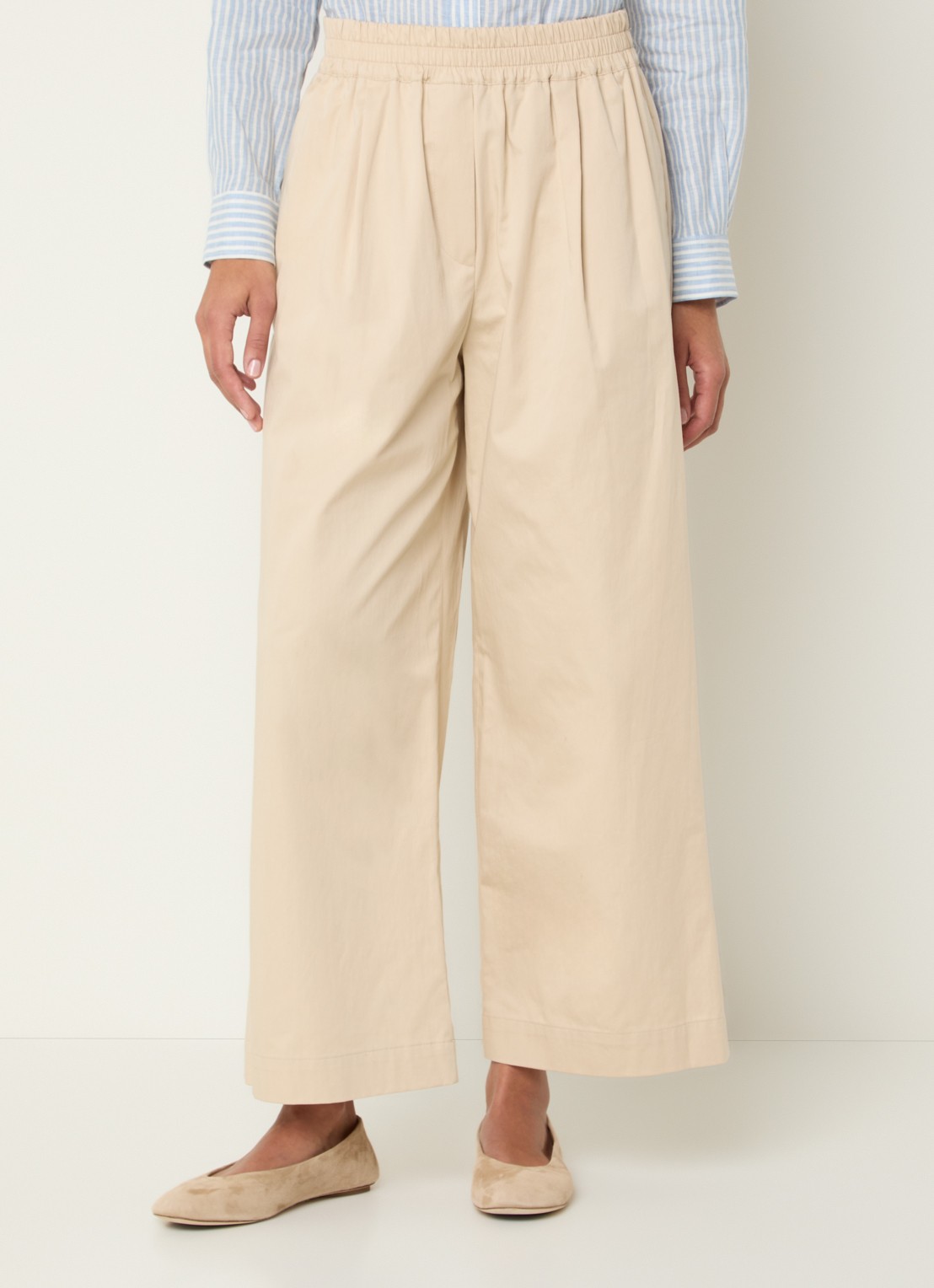 Max Mara Golfo high waist wide fit pantalon met steekzakken - detail 4 creme