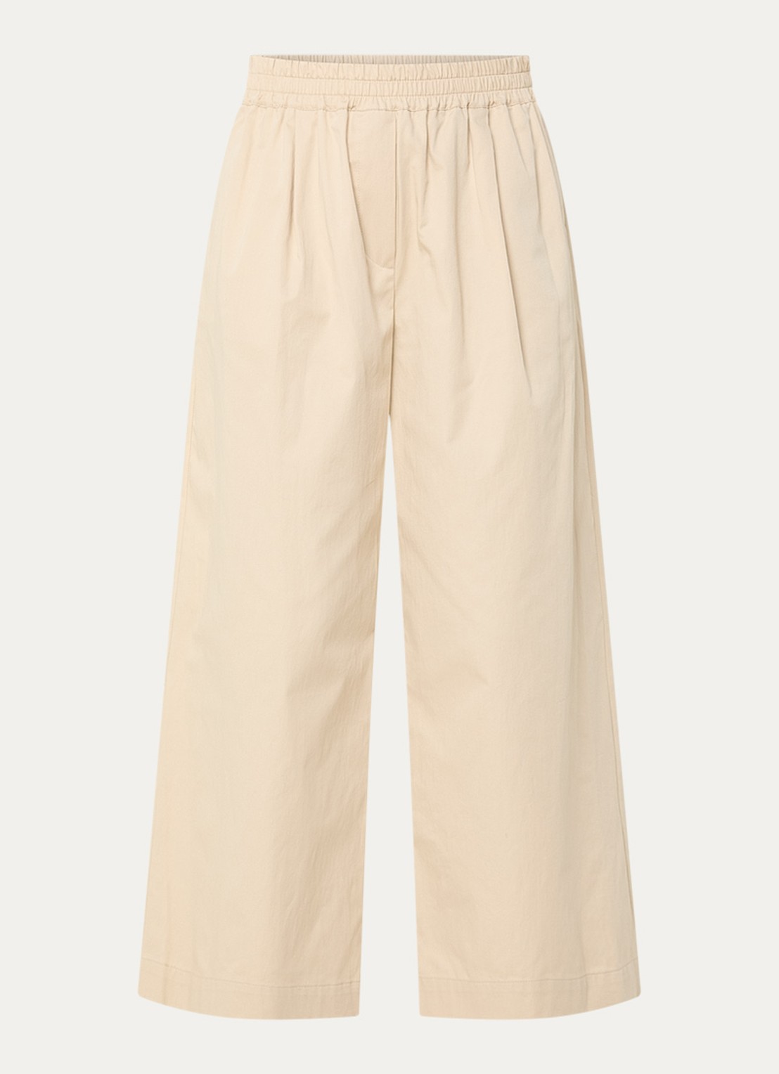 Max Mara Golfo high waist wide fit pantalon met steekzakken - voorkant 2 creme