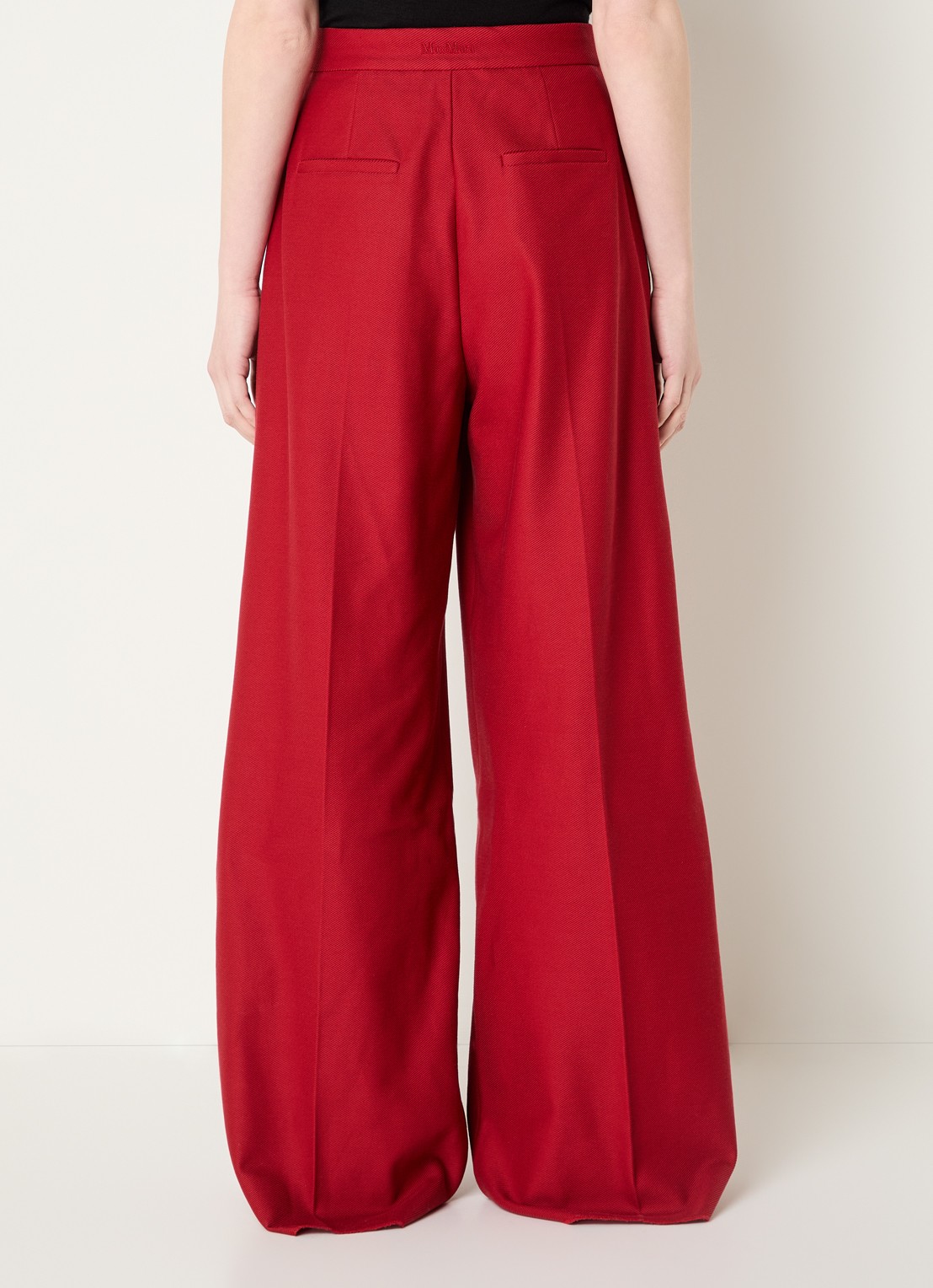 Max Mara High waist loose fit pantalon met steekzakken - achterkant rood