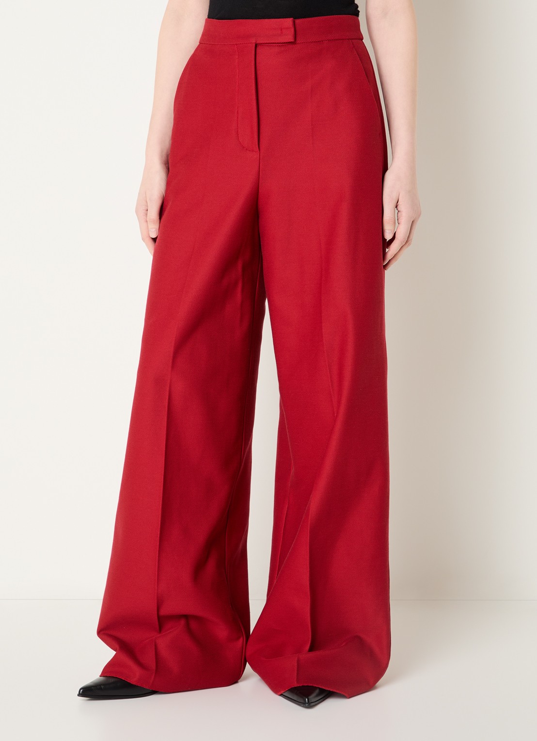 Max Mara High waist loose fit pantalon met steekzakken - detail 2 rood
