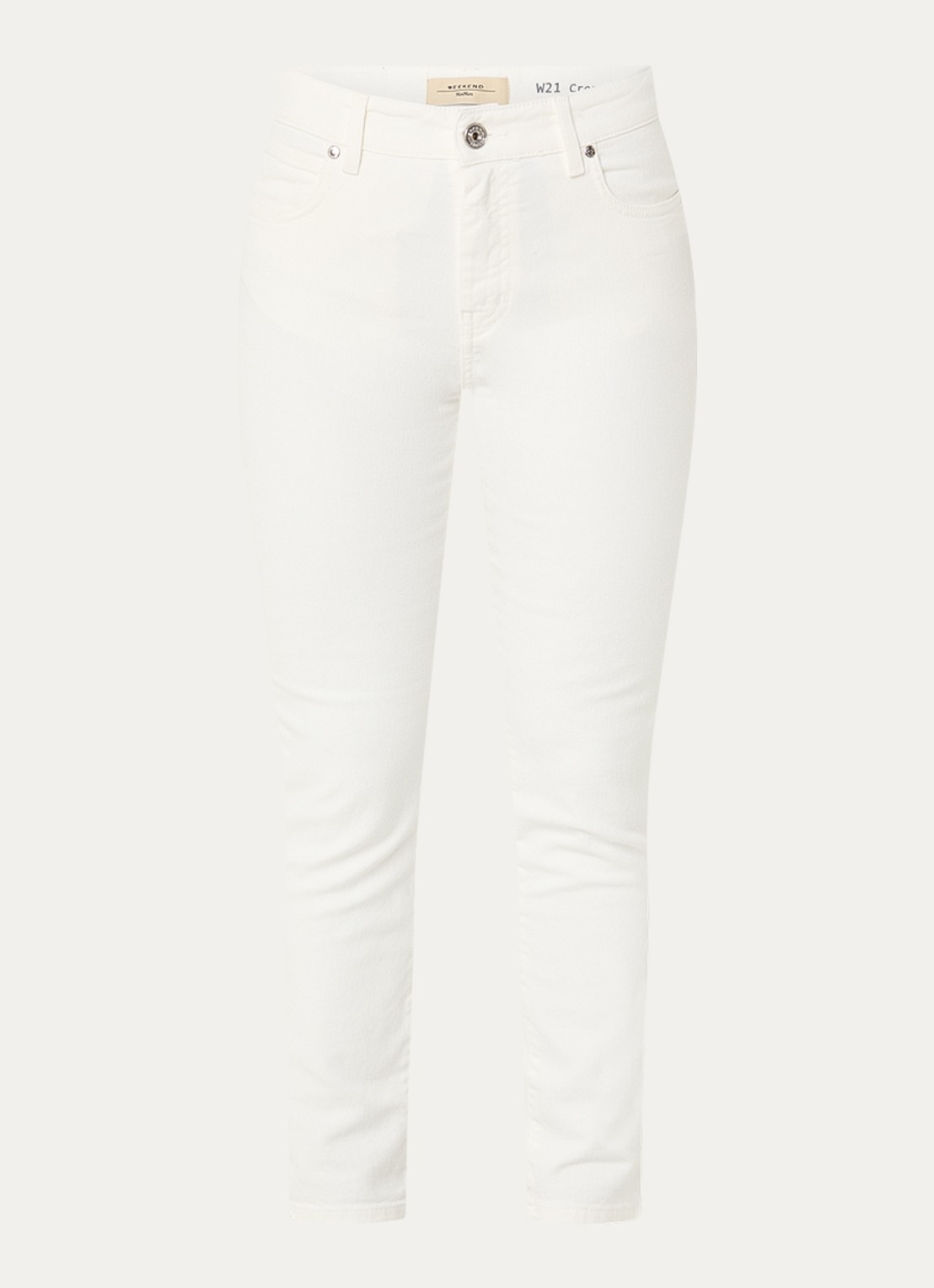Max Mara High waist slim fit jeans met gekleurde wassing - voorkant 4 wit