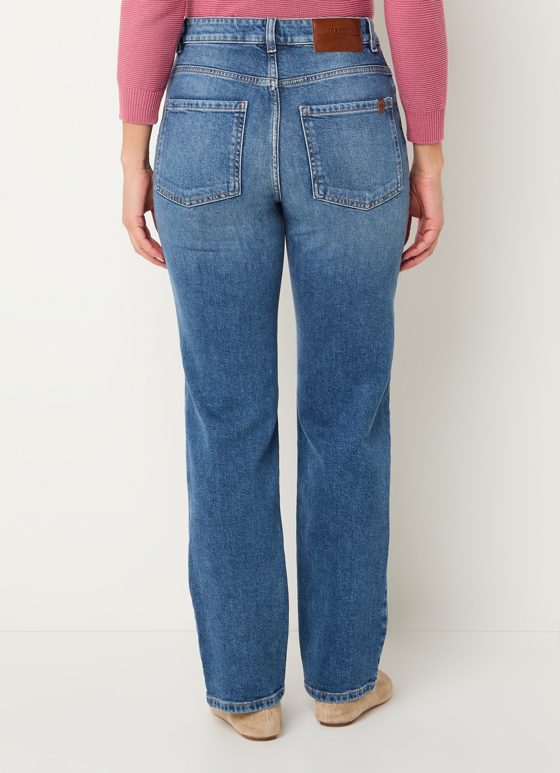Max Mara High waist slim fit jeans met medium wassing - achterkant 3 indigo