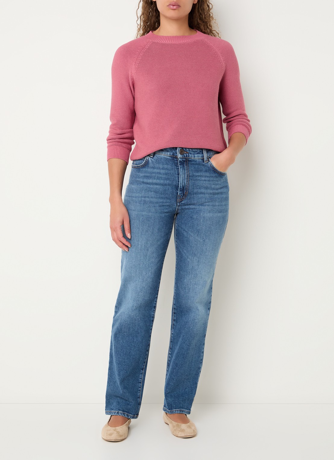 Max Mara High waist slim fit jeans met medium wassing - voorkant 5 indigo