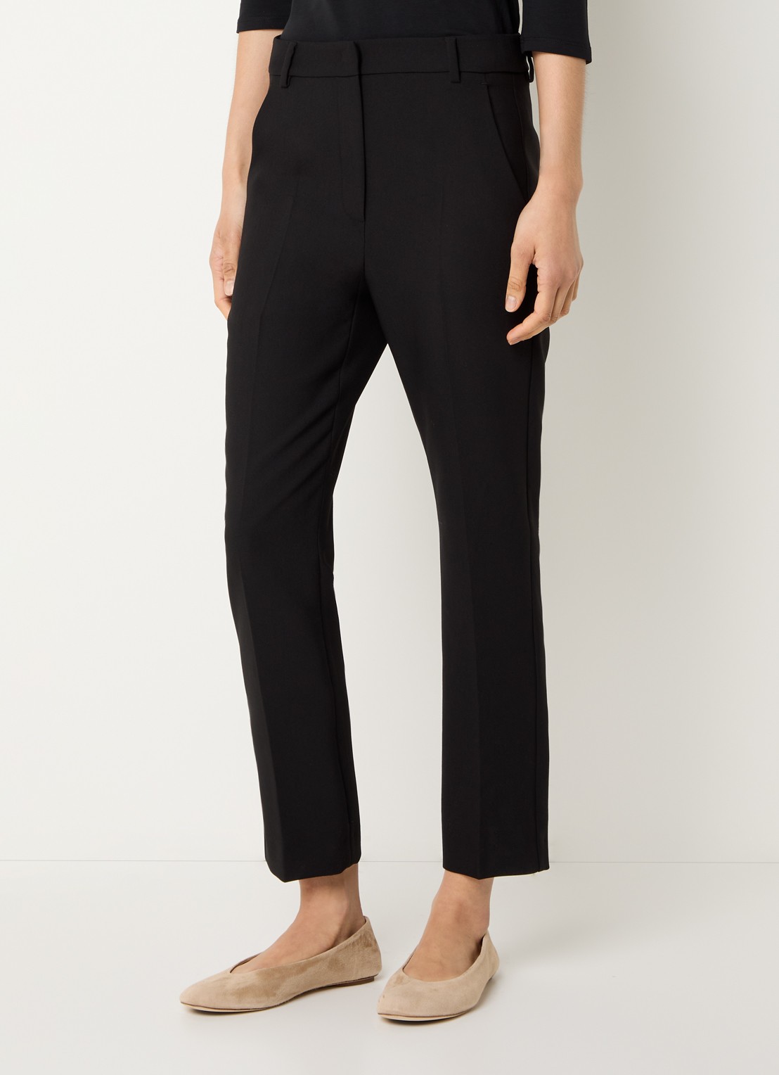 Max Mara High waist slim fit pantalon met steekzakken - detail 4 zwart