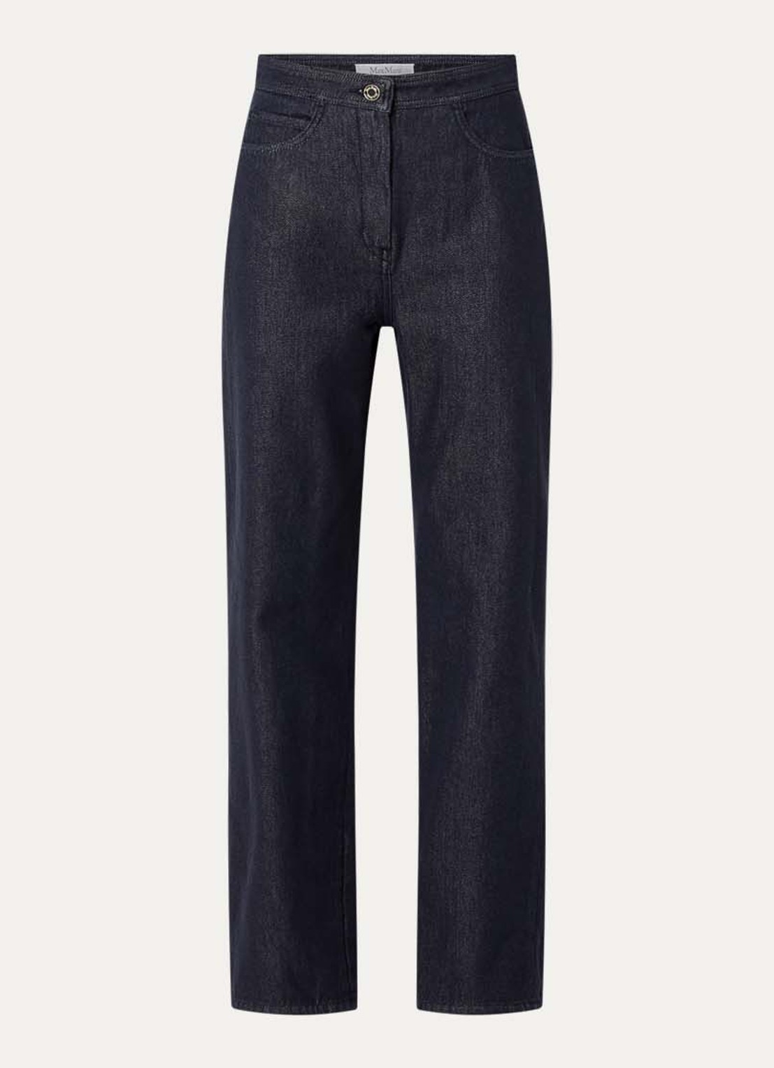 Max Mara High waist straight leg jeans met donkere wassing - voorkant 4 indigo