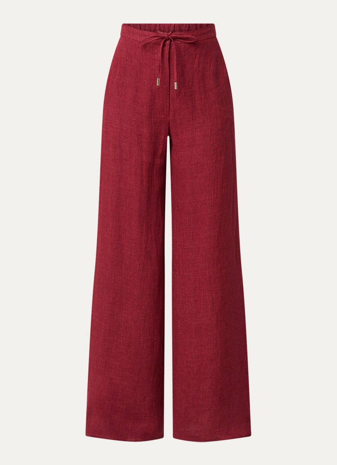 Max Mara High waist wide fit broek met steekzakken - voorkant 2 cranberryrood