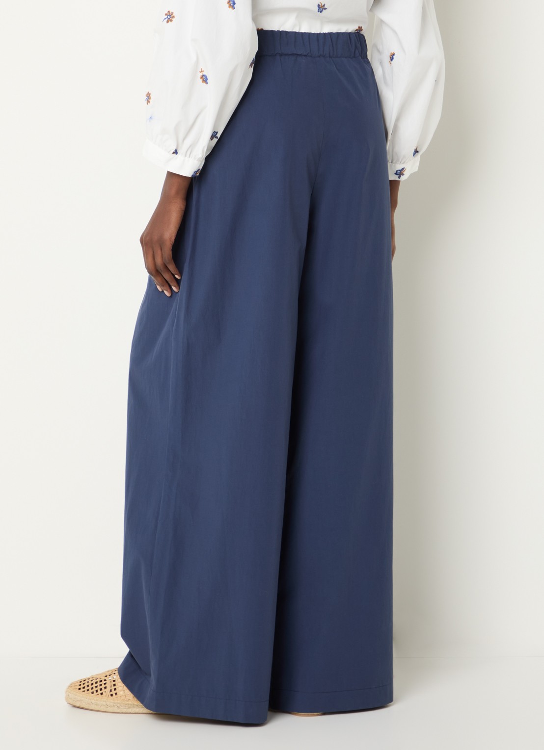 Max Mara High waist wide fit broek met steekzakken - achterkant 4 blauw