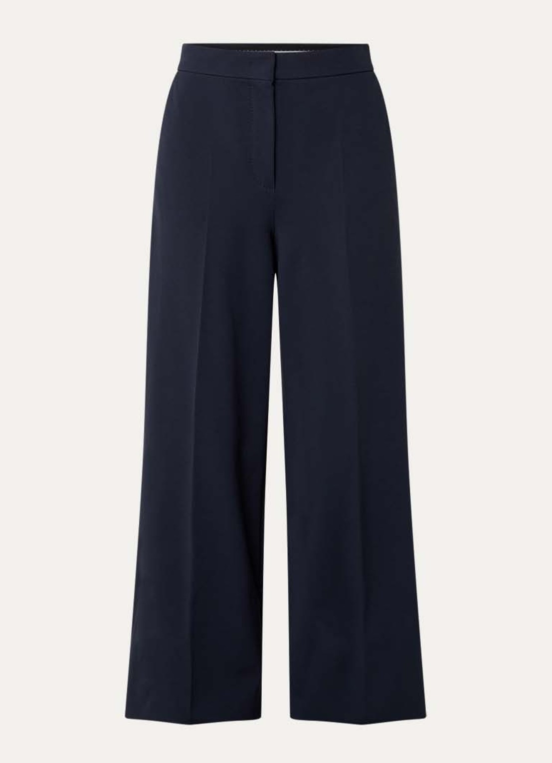 Max Mara High waist wide fit pantalon met steekzakken - voorkant 2 donkerblauw