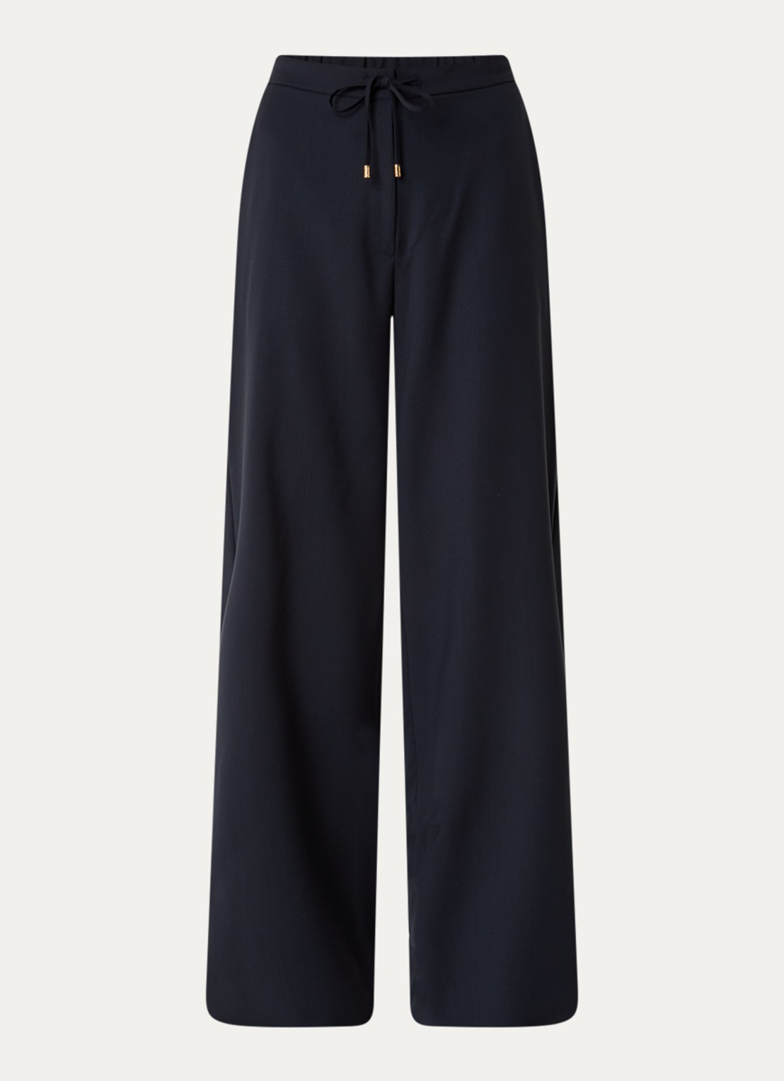 Max Mara High waist wide fit pantalon met steekzakken - voorkant 2 donkerblauw