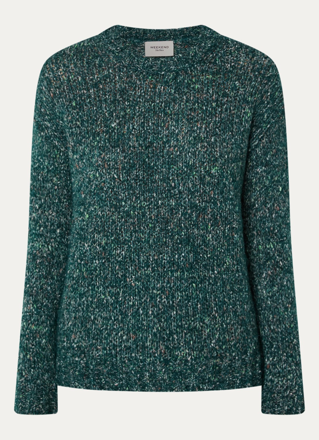 Max Mara Hobby grofgebreide trui in alpaca wolblend - voorkant 2 groen