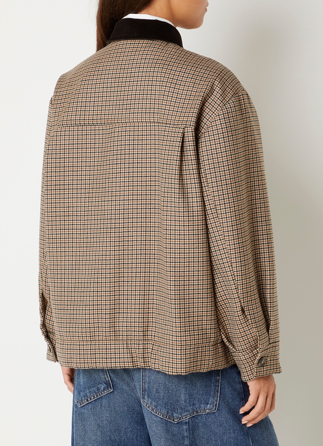 Max Mara Jack van scheerwol met pied-de-poule dessin - achterkant beige
