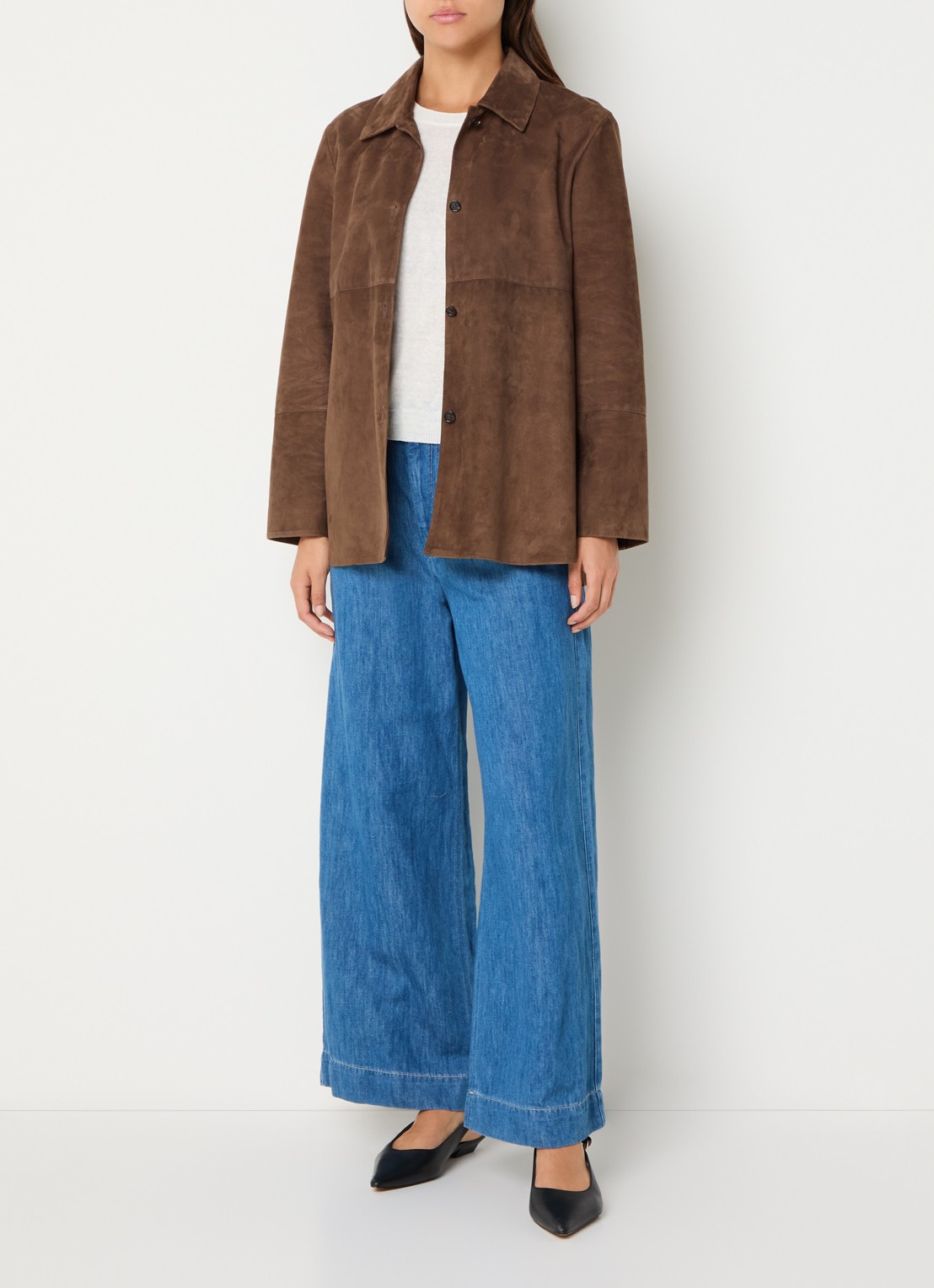 Max Mara Jack van zijde - voorkant 2 bruin