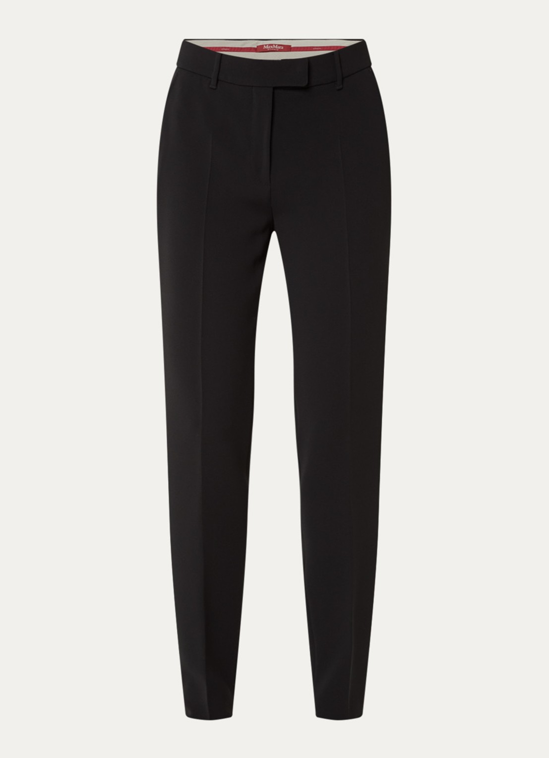 Max Mara Jerta high waist slim fit pantalon met steekzakken  - voorkant 2 zwart