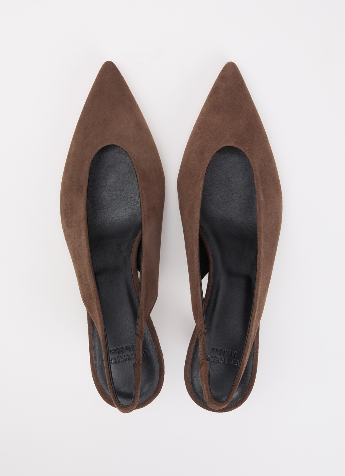 Max Mara Kaorma slingback van geitensuède - detail 3 chocoladebruin