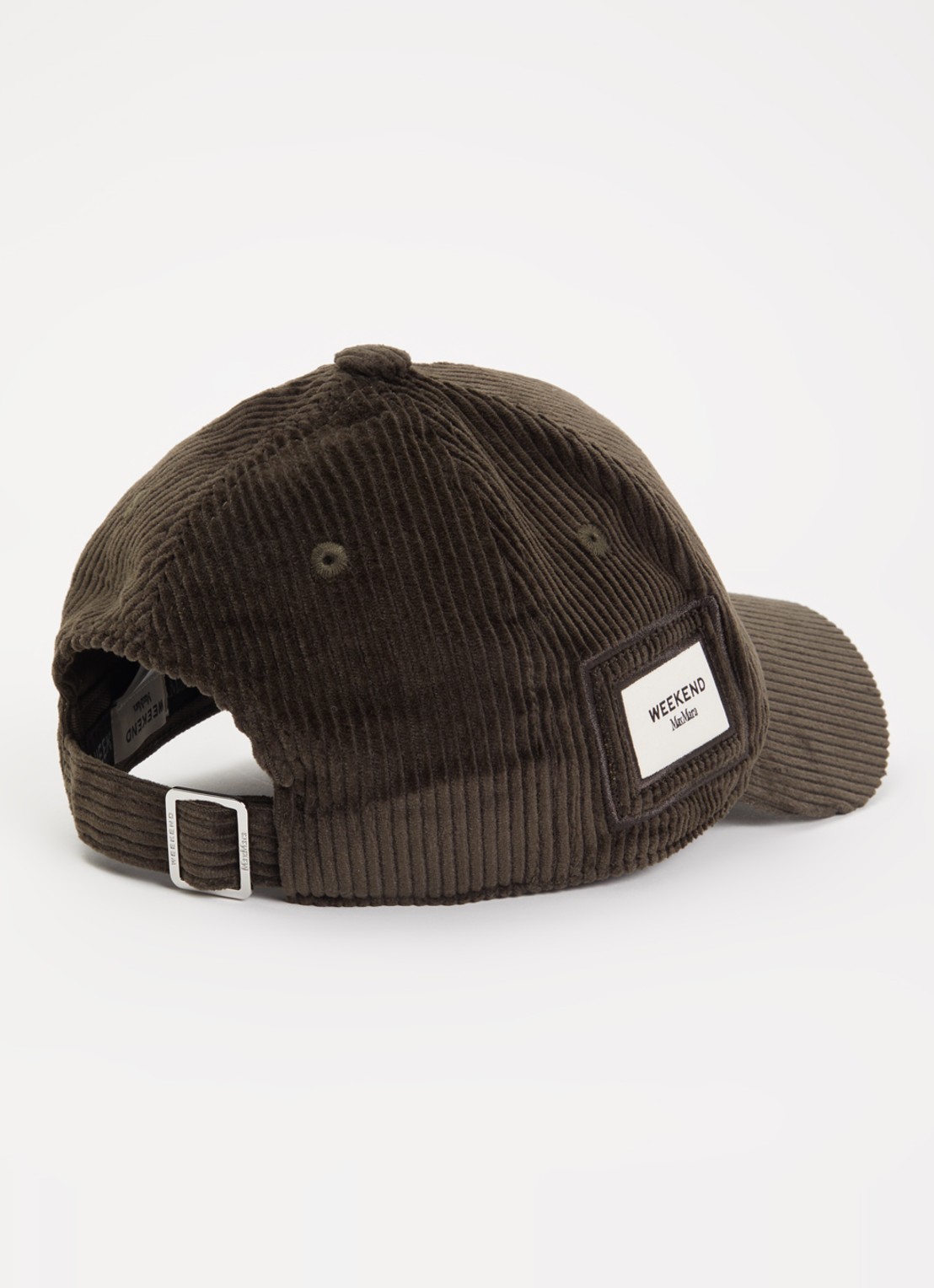 Max Mara Karagno pet van corduroy met logo - detail bronsgroen
