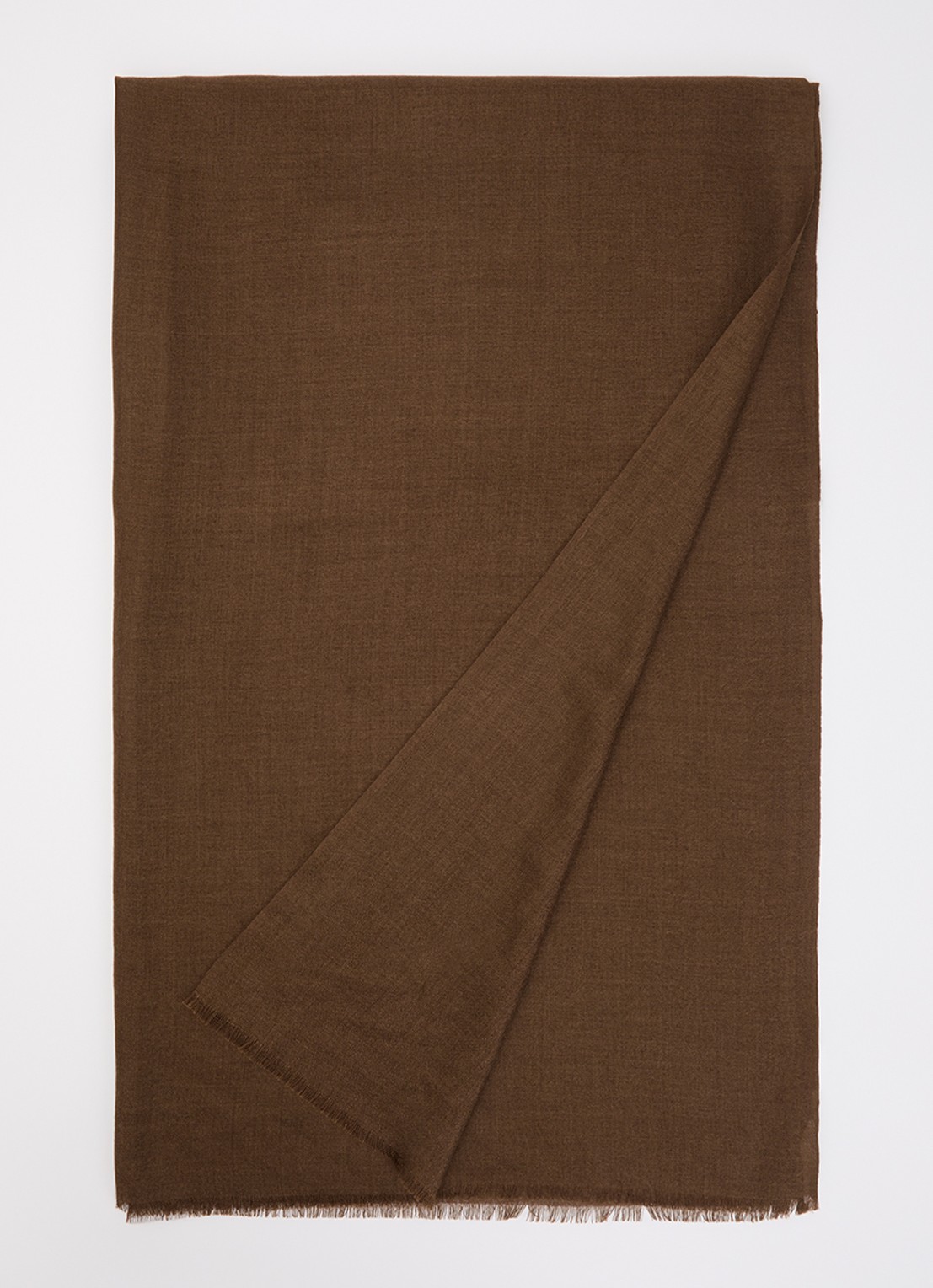Max Mara Karauche sjaal in kasjmierblend 180 x 80 cm - voorkant chocoladebruin