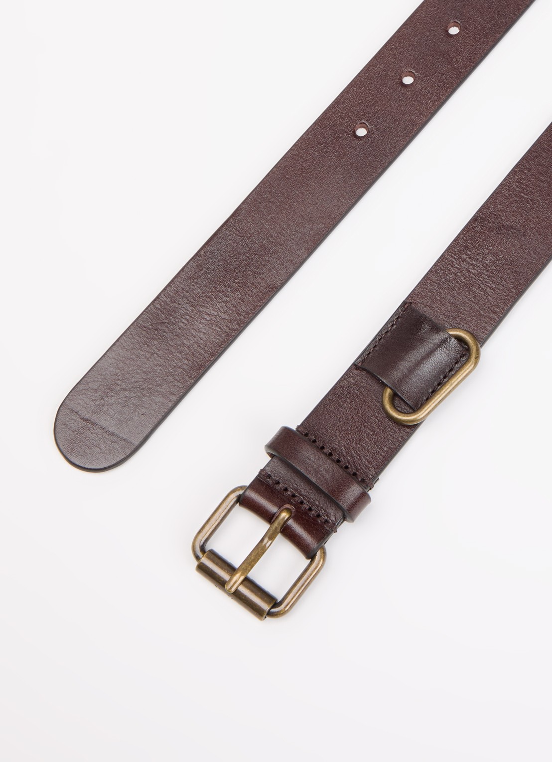 Max Mara Kasaiso riem van leer - detail 2 donkerbruin