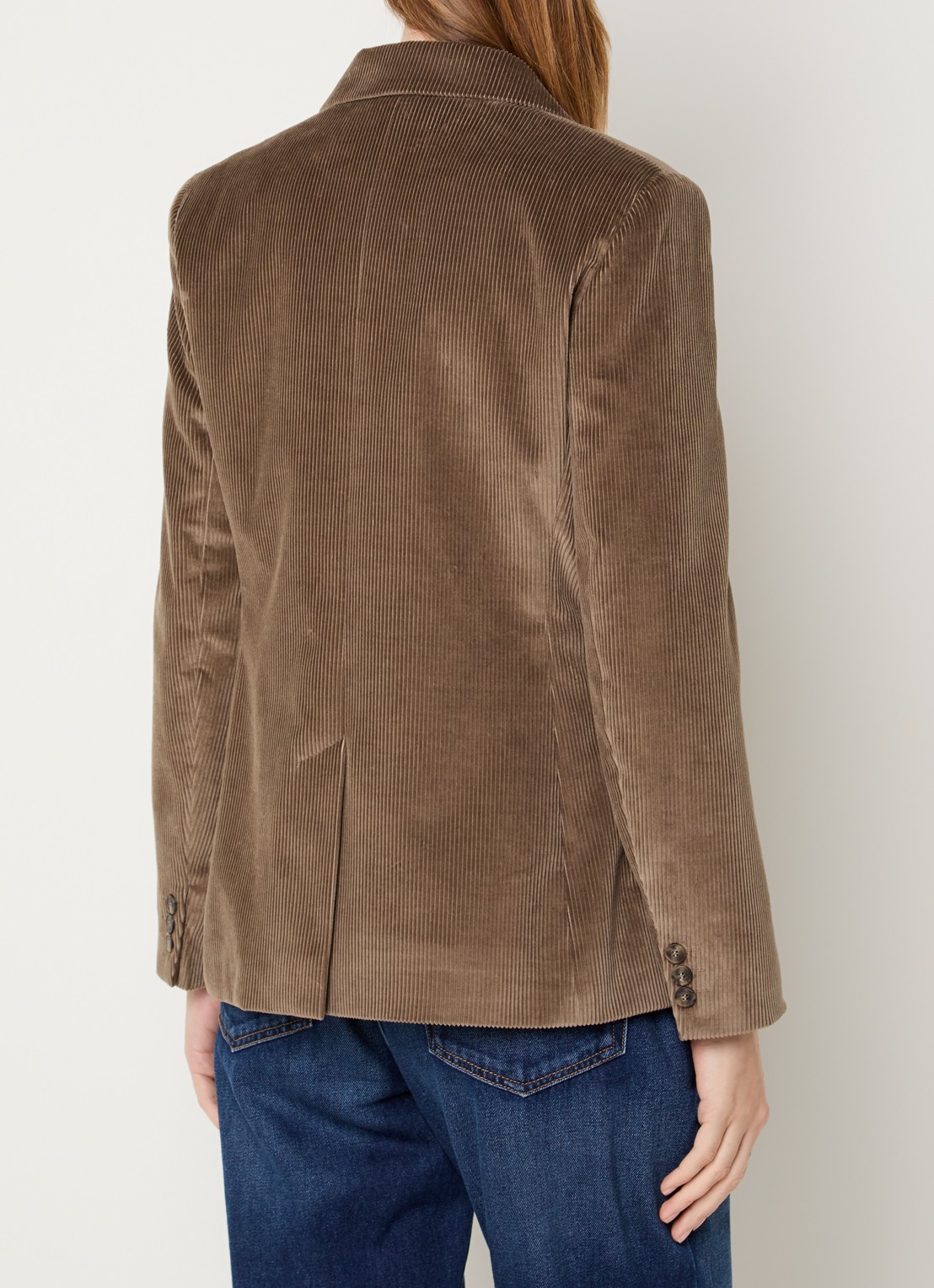 Max Mara Katanga double-breasted blazer van corduroy - achterkant lichtbruin
