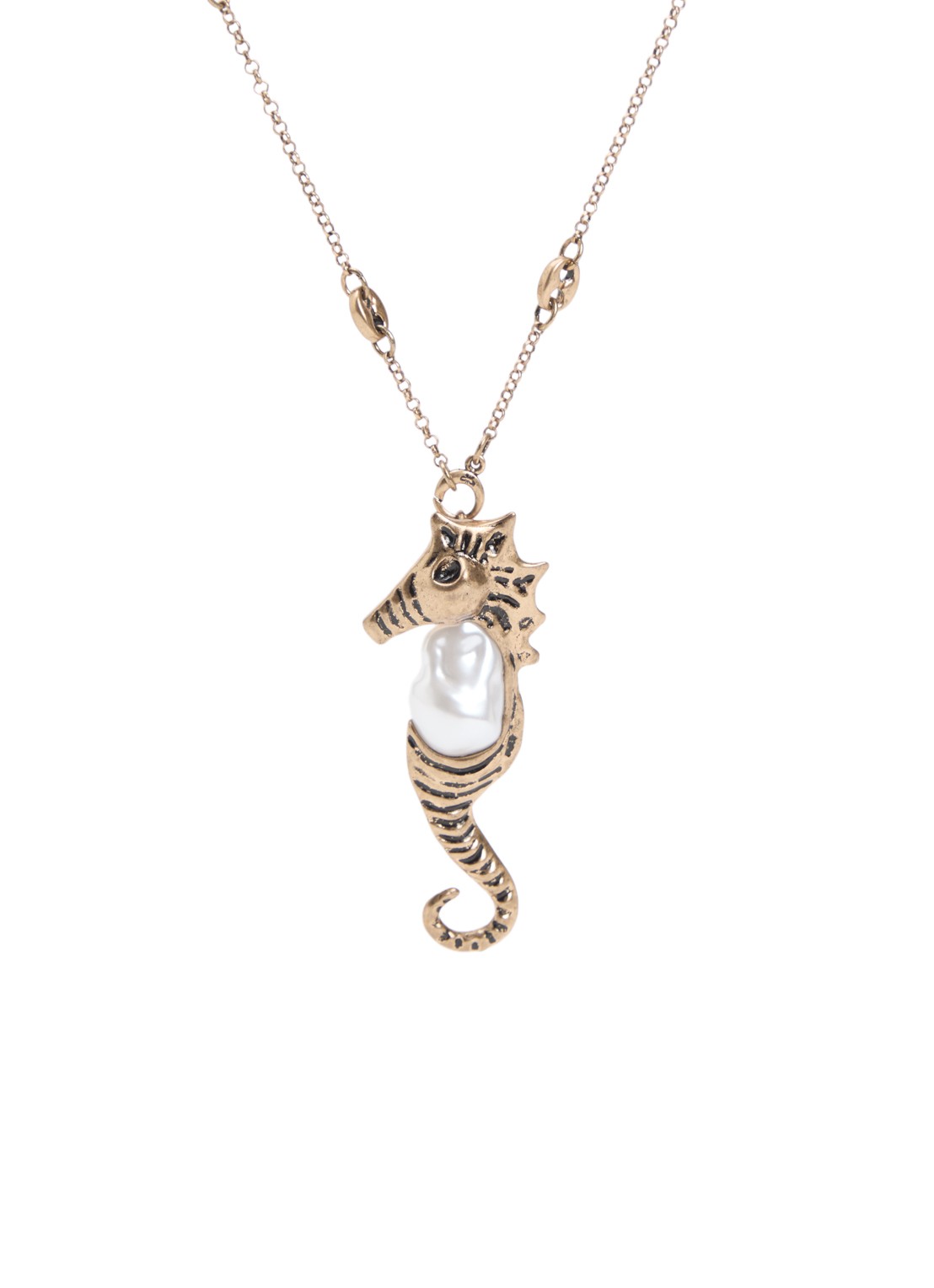 Max Mara Ketting met imitatieparel - voorkant goud