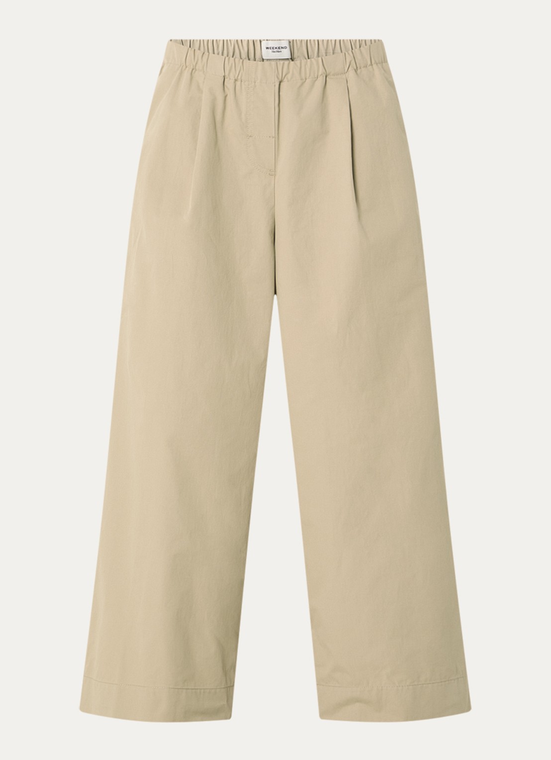 Max Mara Libero high waist wide fit broek met steekzakken - voorkant 3 beige