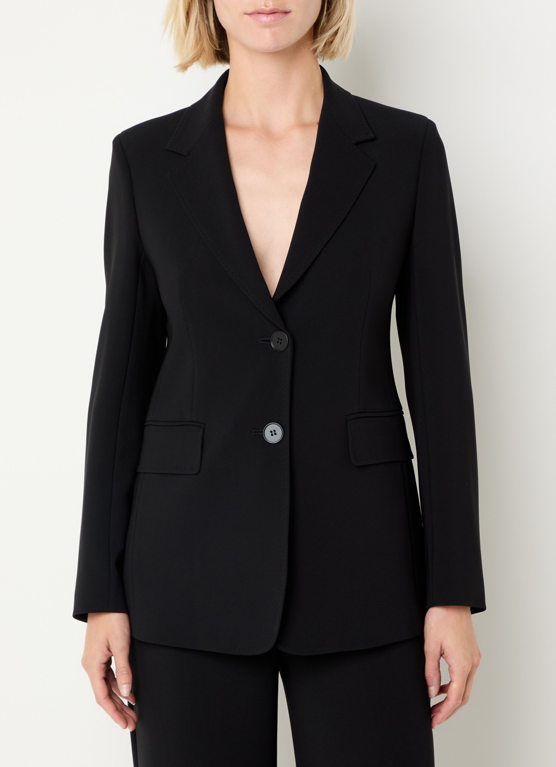 Max Mara Linz blazer met schoudervulling - detail 3 zwart