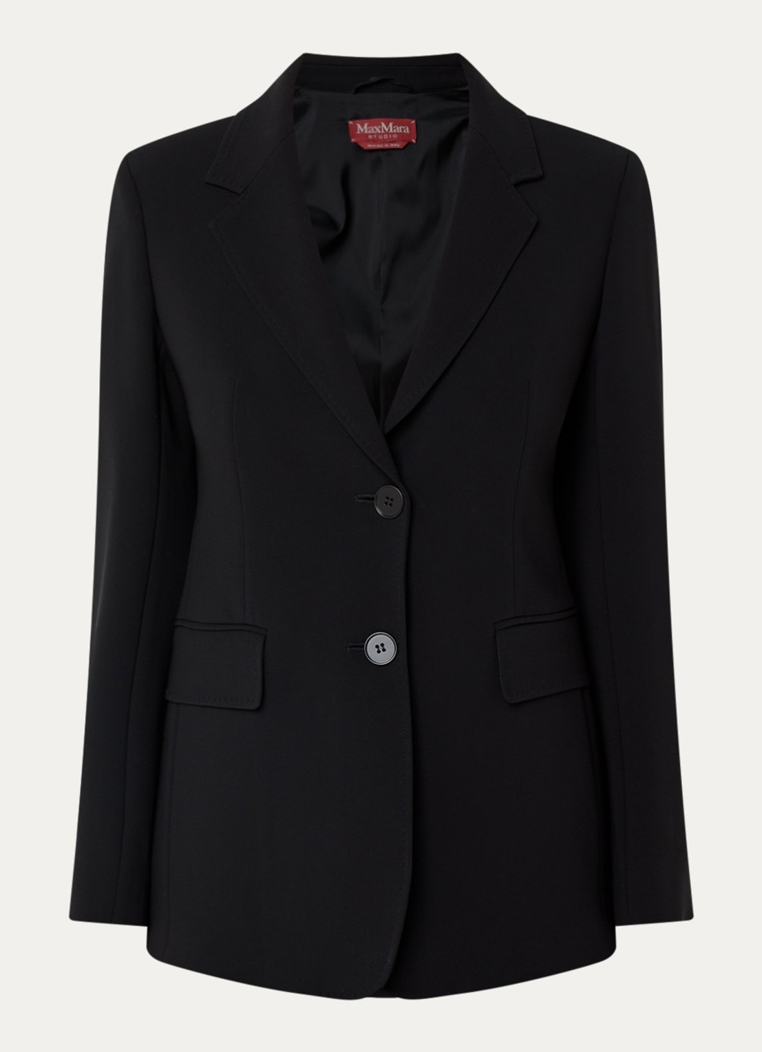 Max Mara Linz blazer met schoudervulling - voorkant zwart