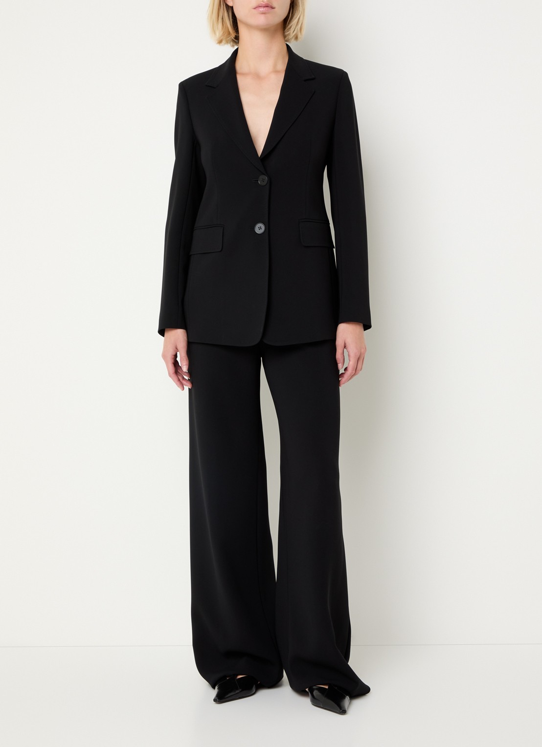 Max Mara Linz blazer met schoudervulling - voorkant 2 zwart