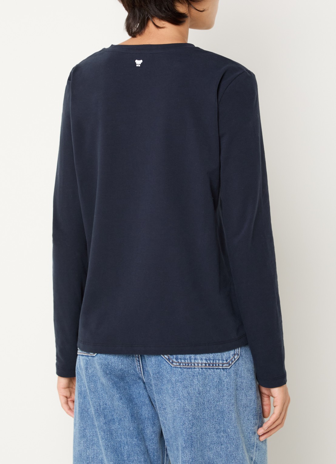 Max Mara Longsleeve met logoprint - achterkant 4 donkerblauw