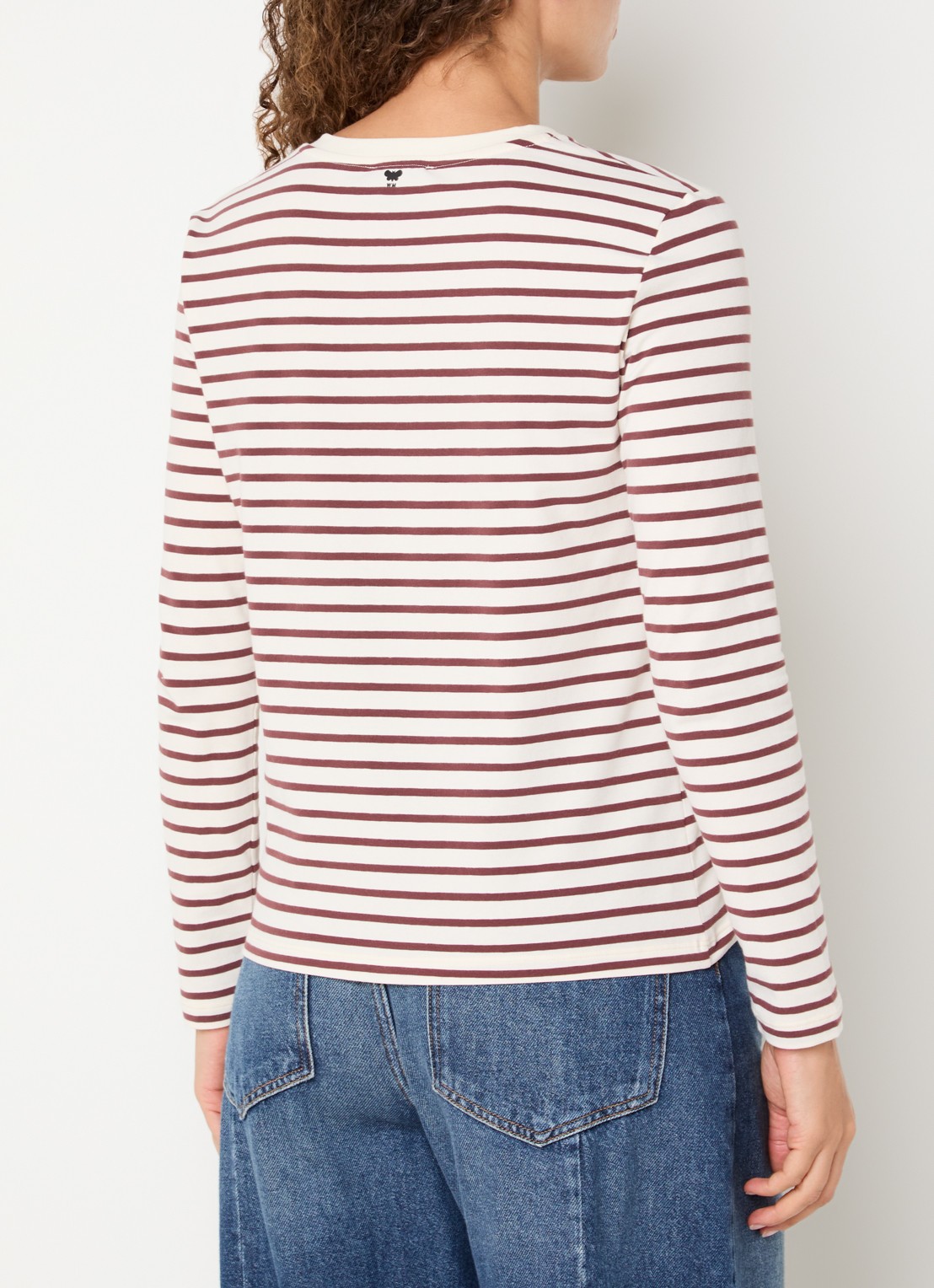 Max Mara Longsleeve met logoprint - achterkant bordeauxrood