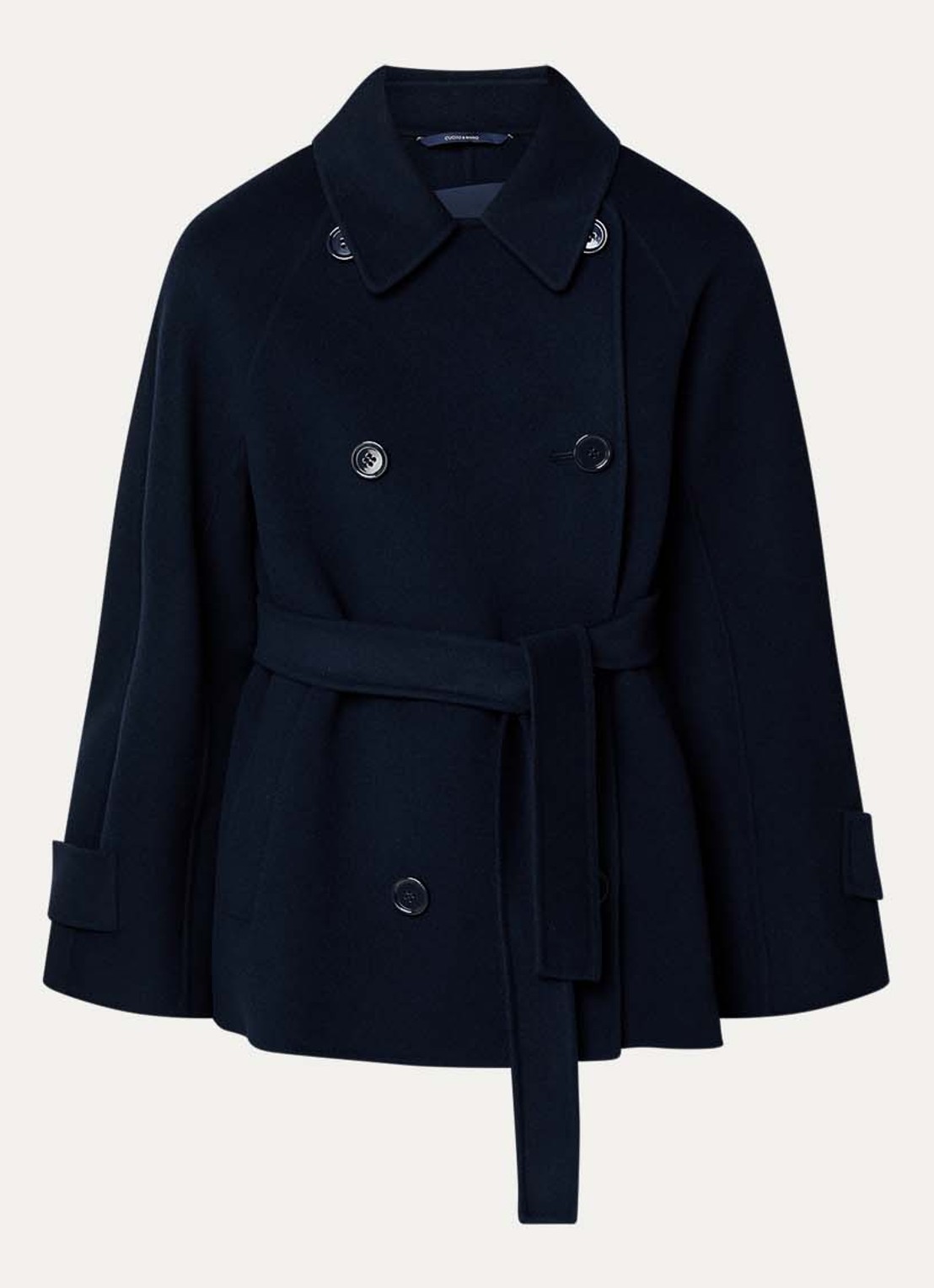 Max Mara Louise double-breasted mantel van scheerwol - voorkant 3 donkerblauw