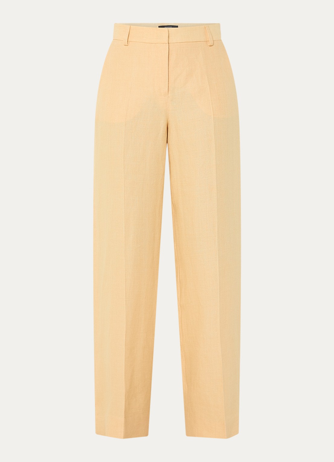 Max Mara Malizia high waist wide fit pantalon van linnen - voorkant geel