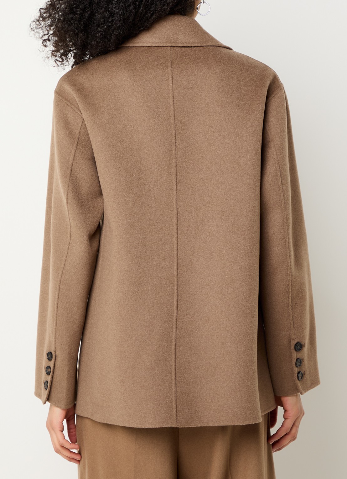 Max Mara Mantel van wol met steekzakken - achterkant 2 bruin