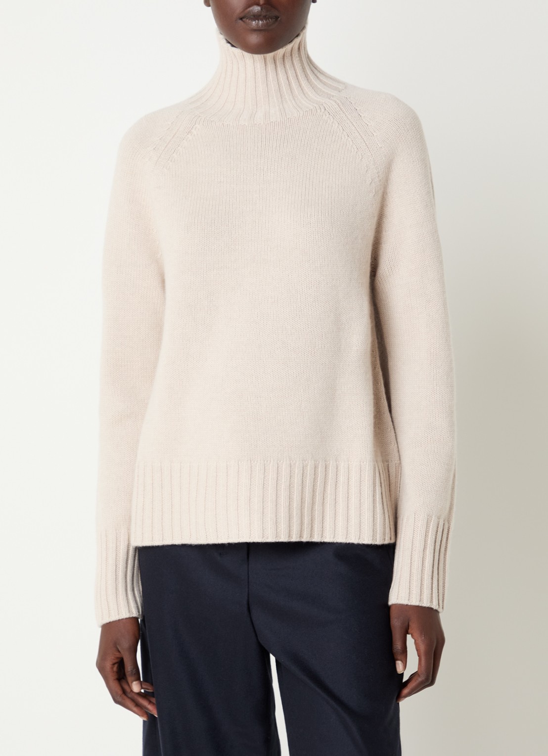 Max Mara Mantova fijngebreide trui in kasjmierblend met col - detail creme
