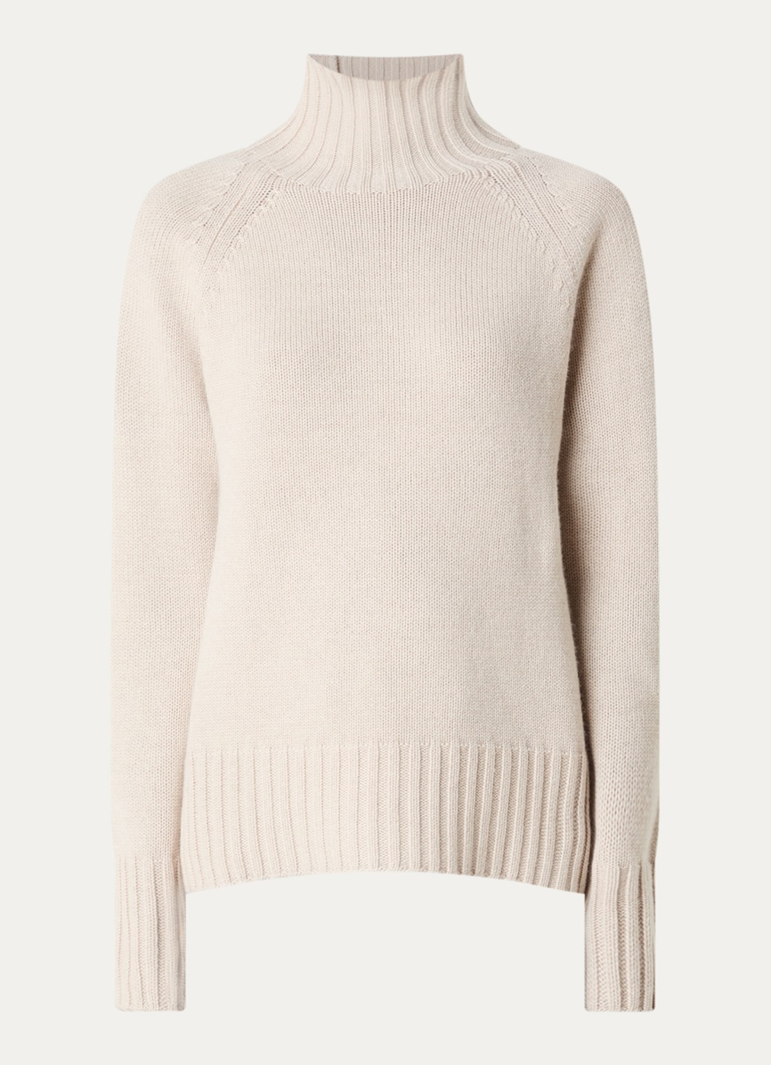 Max Mara Mantova fijngebreide trui in kasjmierblend met col - voorkant 2 creme