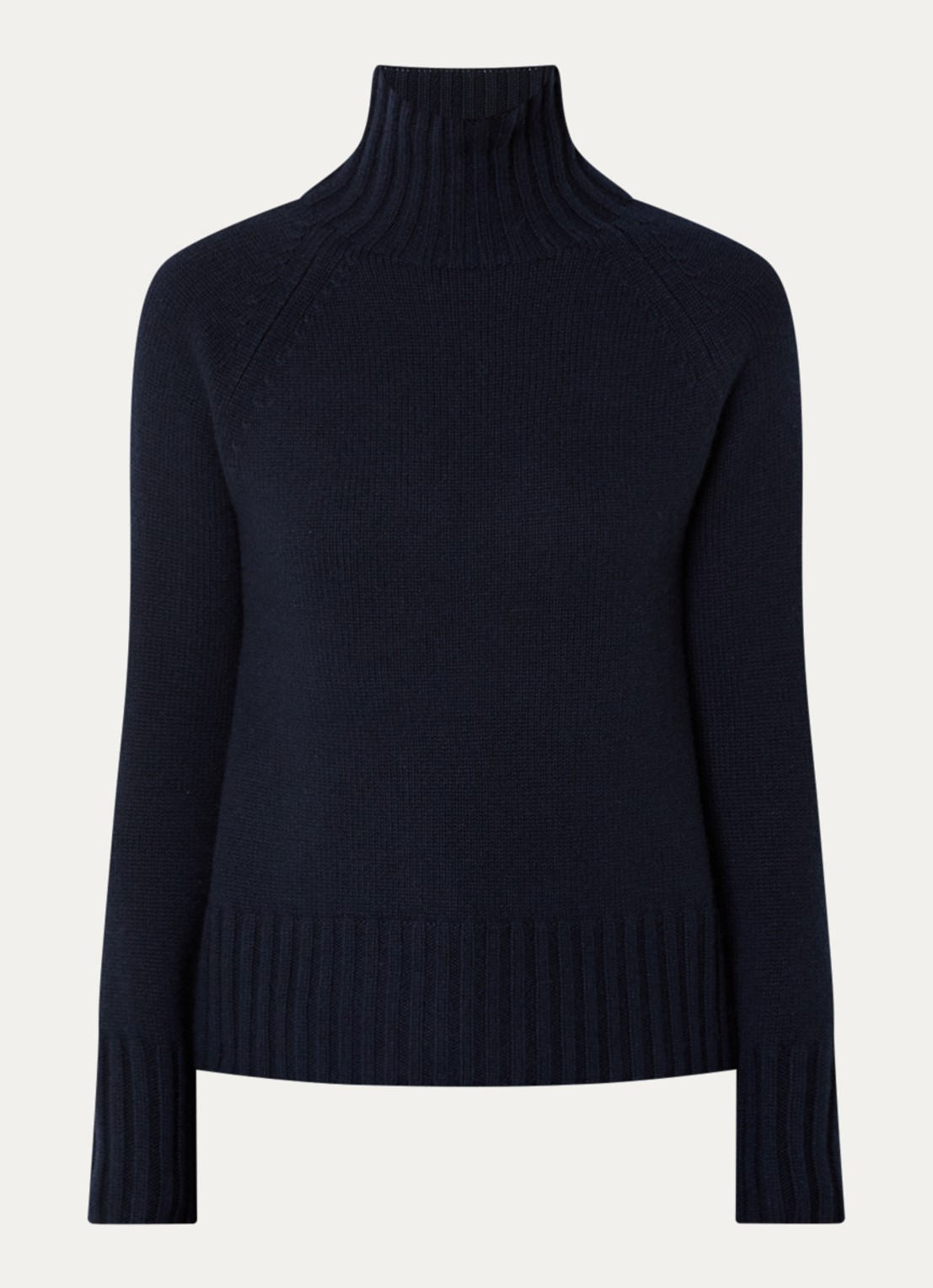 Max Mara Mantova fijngebreide trui in kasjmierblend met col - voorkant 2 donkerblauw