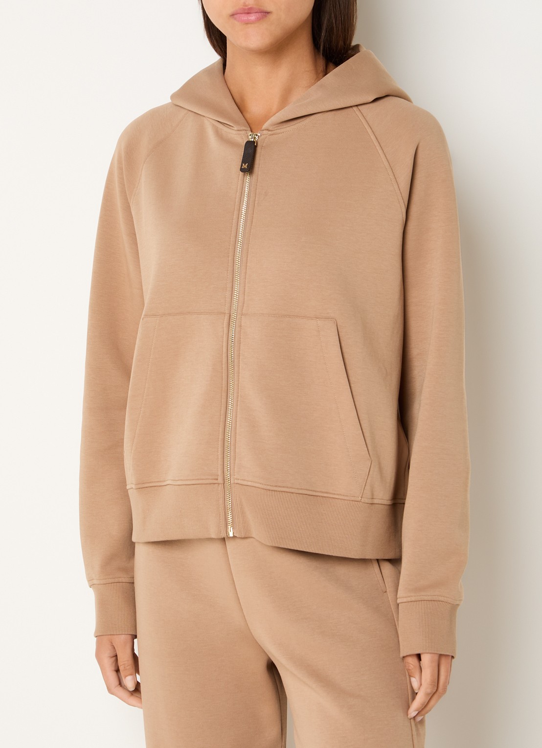 Max Mara Marea sweatvest van jersey met capuchon - detail 2 camel