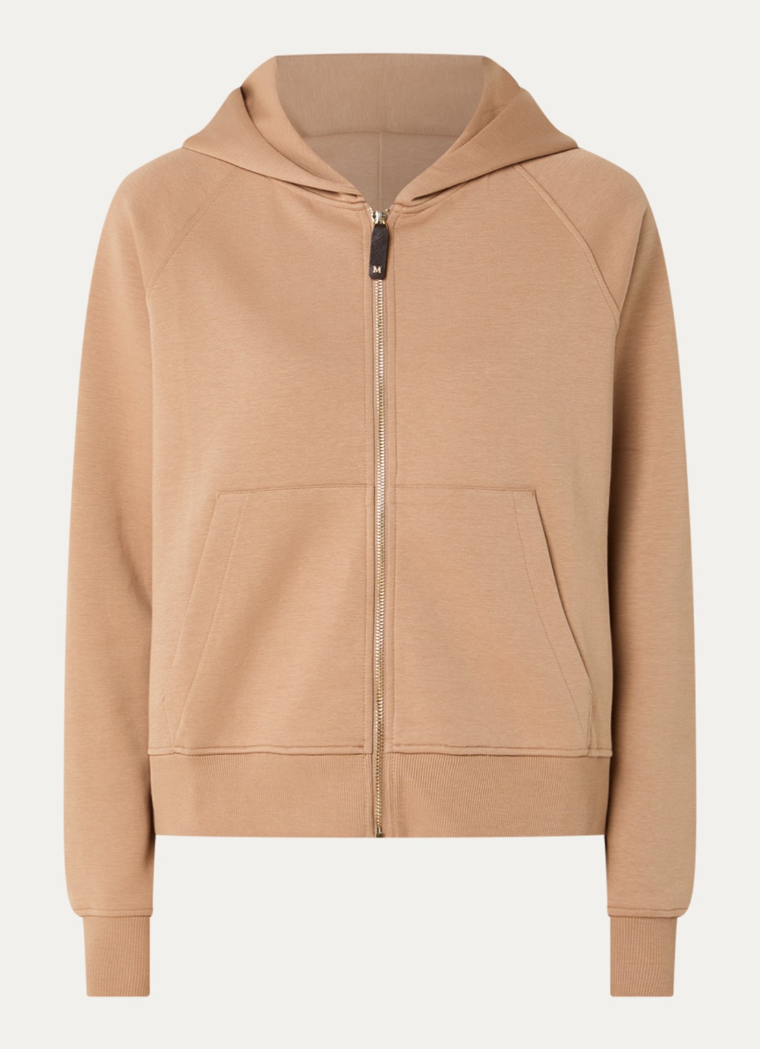 Max Mara Marea sweatvest van jersey met capuchon - voorkant 4 camel