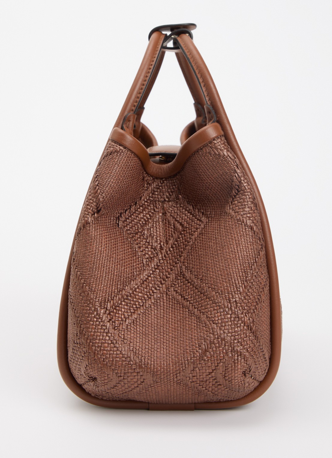 Max Mara Marine Extra Small handtas met details van leer en afneembare schouderriem - detail 4 chocoladebruin